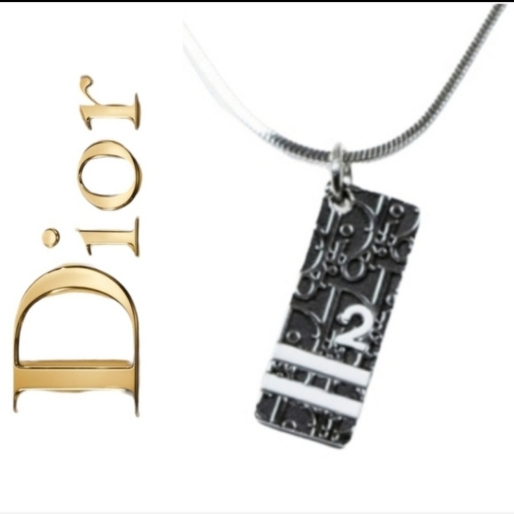 🧧NWOT Christian Dior Trotter Silver Necklace & BAG🎀+GIFT(COPY)
